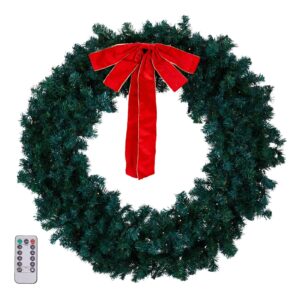46-Inch Pre-Lit Christmas Wreath with 150 LED Lights