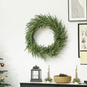 24-Inch Norfolk Pine Christmas Wreath with Pine Cones